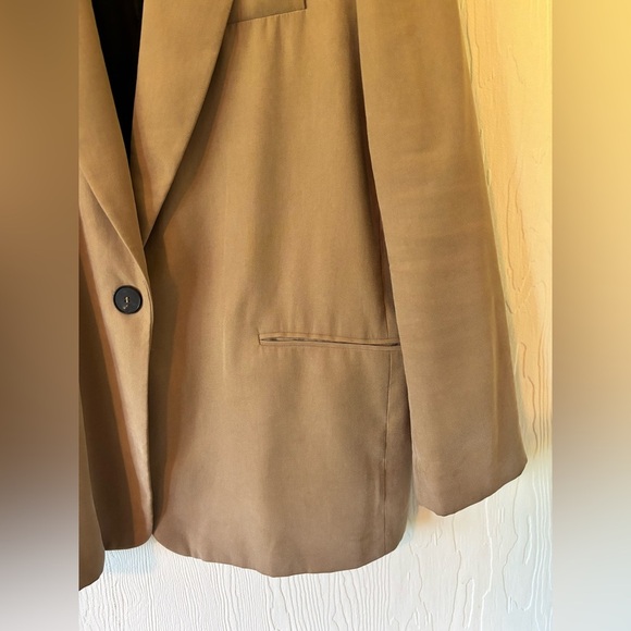 Zara Oversized Tan Single Button Blazer Suit Jacket - Picture 6 of 12